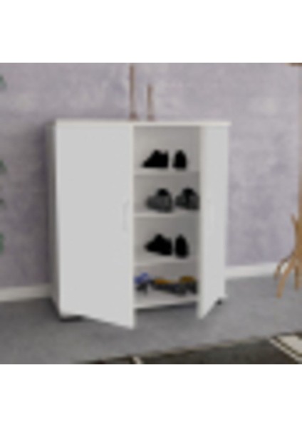 2 Kapaklı 4 Raflı Ayakkabılık