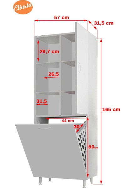 Tek Kapaklı Sepetli Banyo Dolabı