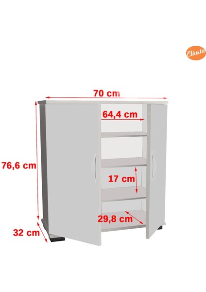 EU-112 Ayakkabılık Çok Amaçlı Dolap Antre Ayakkabılık 4 Raflı Ayakkabı Dolabı - Meşe indirimleri