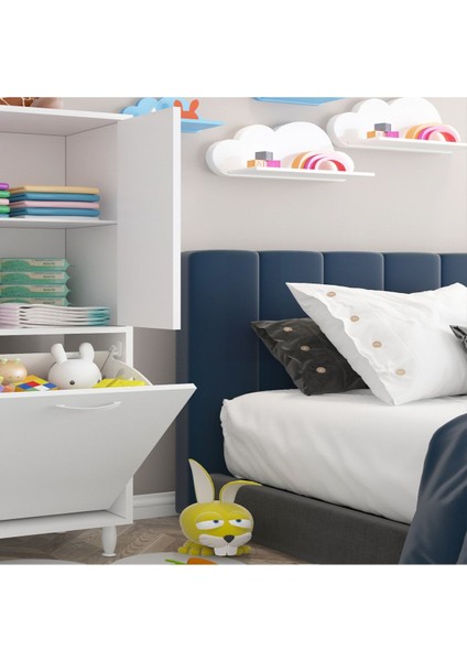 55 x 165 X 32,5 CM 3 Kapaklı Çok Amaçlı Mutfak Dolabı Sepetli Banyo Dolabı Oyuncak Dolabı