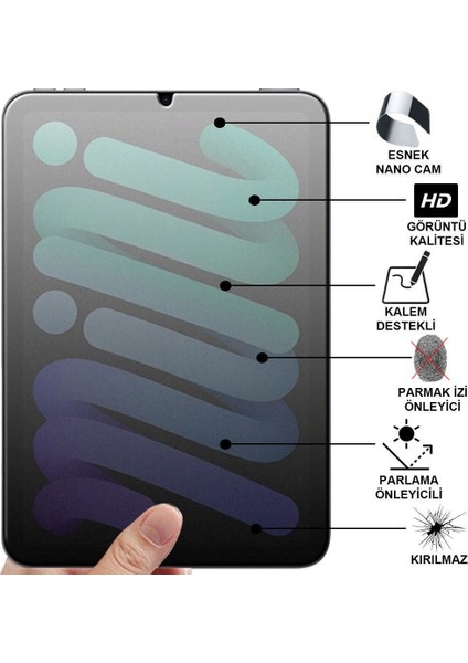 Apple iPad 8.nesil MYMN2TU/A Mat Kırılmaz Cam Nano Ekran Koruyucu