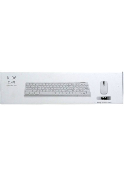 K-06 Beyaz Dock Wıreless Kablosuz Klavye Mouse S PL-374 (4767)