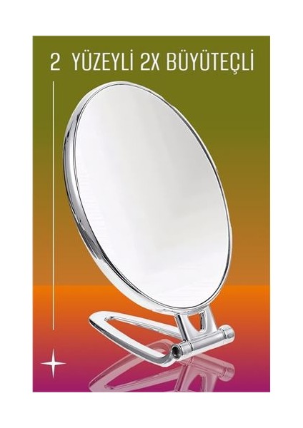 4 Adet 2x Büyüteçli 2 Taraflı Banyo Makyaj Aynası 719546
