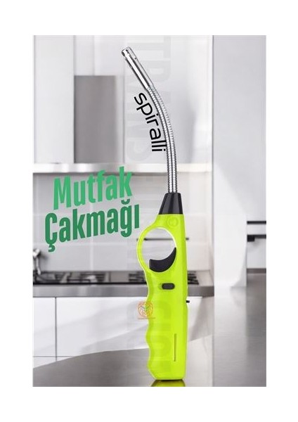 Spiralli Mutfak Çakmağı Barbekü Mangal Mum Çakmağı