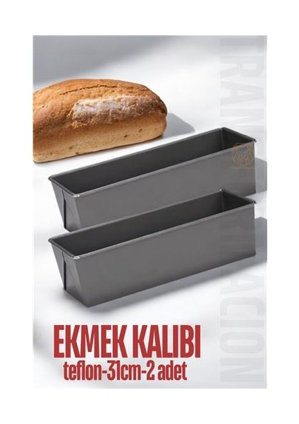 Teflon Ekmek Pişirme Kalıbı Baton Pasta Kalıbı 31 cm 2 Adet