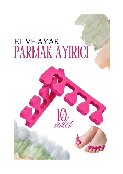 Oje Parmak Ayırıcı Pedikür Süngeri Oje Kurutucu Sünger 10 Adet