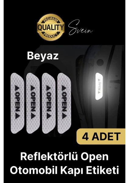 Oto Sticker Yan Kapı Ikaz Open Reflektörlü Yapıştırma Oto Aksesuar Binek Ticari Iz Bırakmaz