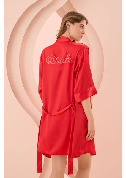 Ishe Kırmızı Bride Sabahlık NBB3232