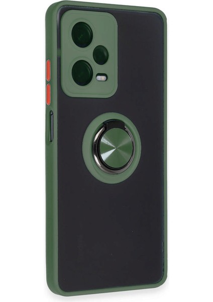 Xiaomi Redmi Note 12 5g Kılıf Montreal Yüzüklü Silikon Kapak - Yeşil 11