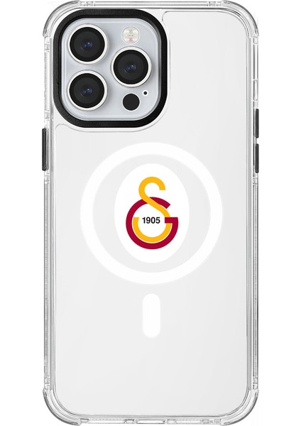 Galatasaray Magsafe Parçalı Logo Şeffaf Telefon Kılıfı