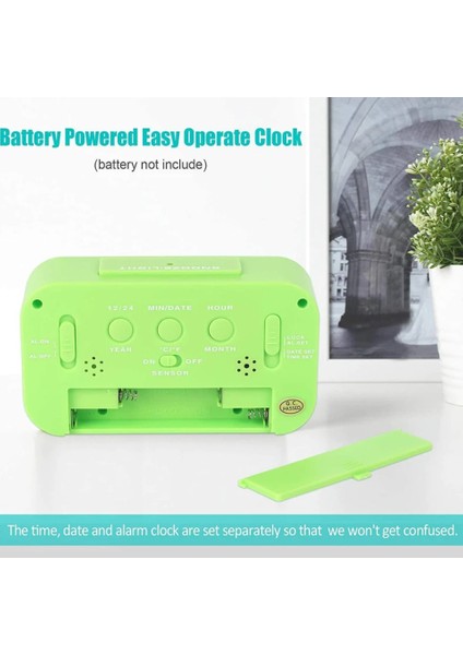 Dekoratif Işıklı Saat Alarmlı Termometreli Sıcaklık Gösteren Dijital Saat Tarih Gösteren Başucu Masa Saati modelleri