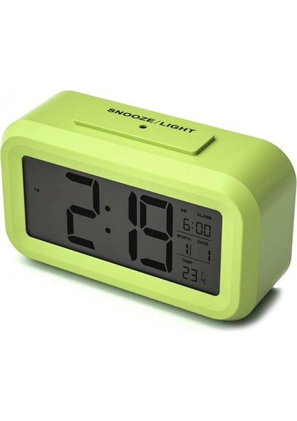 Dekoratif Işıklı Saat Alarmlı Termometreli Sıcaklık Gösteren Dijital Saat Tarih Gösteren Başucu Masa Saati fırsatları