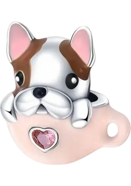 Barista French Bulldog Charm | 925 Ayar Gümüş