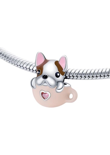 Barista French Bulldog Charm | 925 Ayar Gümüş fiyatları