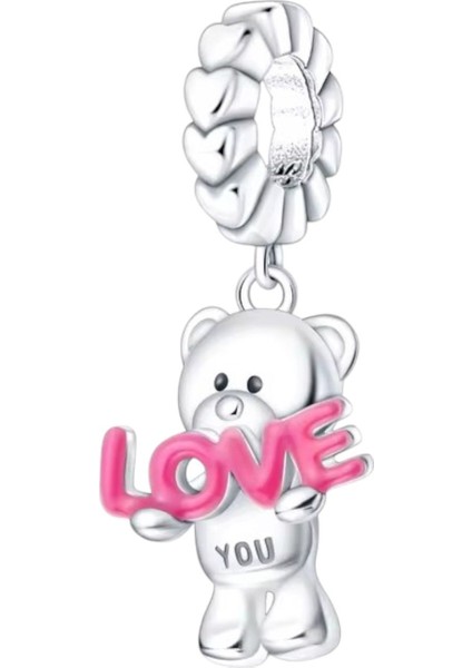 Aşık Ayıcık (Teddy Bear) Charm | 925 Ayar Gümüş