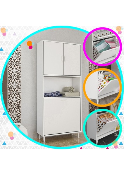 Kirli Çamaşır Dolabı Banyo Kirli Çamaşır Sepeti