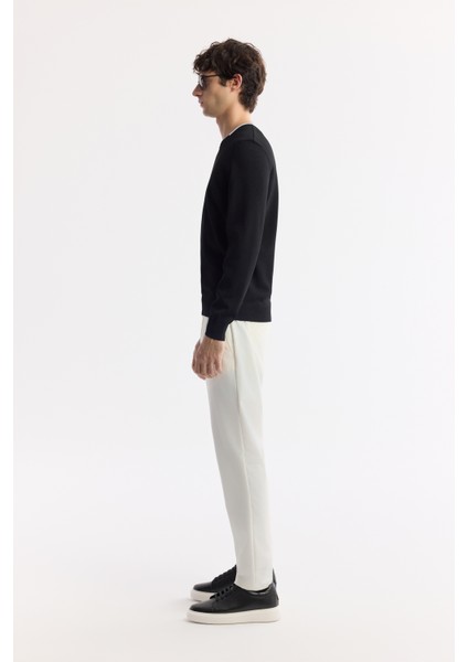 Erkek Siyah Bisiklet Yaka Dokulu Rayon Triko Kazak A51Y5156