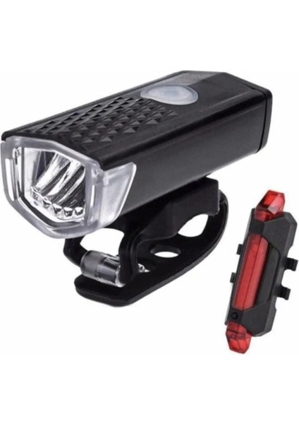 Su Geçirmez USB Şarj LED Bisiklet Scooter Ön Far Arka Işık Lambası Işık Seti Bisiklet Far