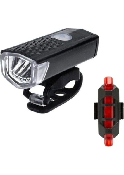 Su Geçirmez USB Şarj LED Bisiklet Scooter Ön Far Arka Işık Lambası Işık Seti Bisiklet Far