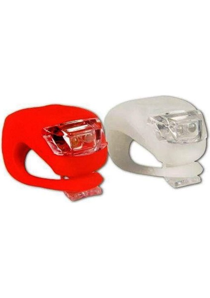LED Işıklı 3 Fonksiyonlu Bisiklet Scooter Ön Işık Flaşör Seti (Kırmızı-Beyaz)-Su Geçirmez-Çakar Set fırsatları