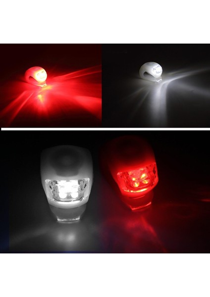 LED Işıklı 3 Fonksiyonlu Bisiklet Scooter Ön Işık Flaşör Seti (Kırmızı-Beyaz)-Su Geçirmez-Çakar Set indirimleri