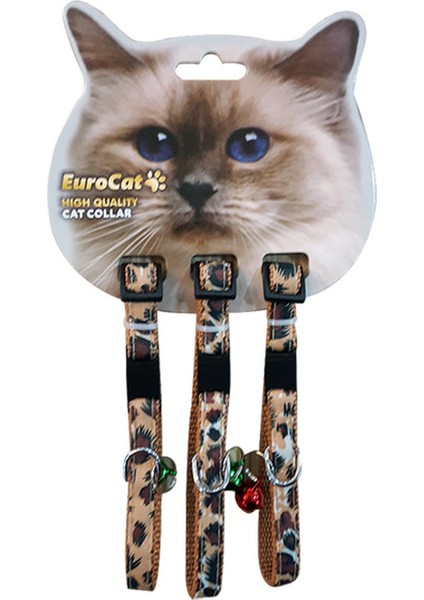 Kedi Boyun Tasması Leopar Desenli 10mm28cm (3 Lü)