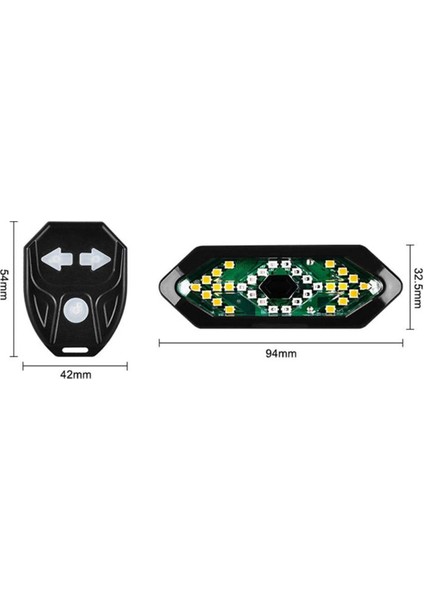 5 Modlu Su Geçirmez USB LED Şarjlı Sinyal Kablosuz Kumandalı Bisiklet - Scooter Arka Işık