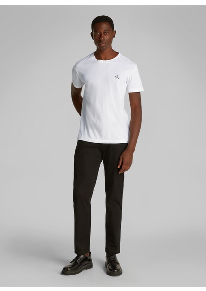 Beyaz Erkek T-Shirt J30J3201990K4 2 Pack Monologo