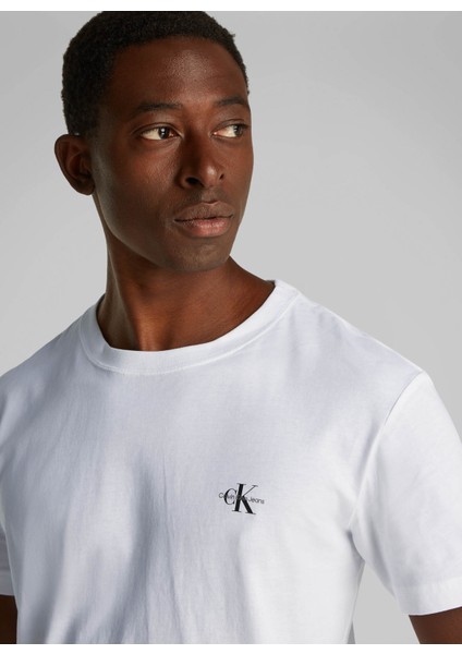 Beyaz Erkek T-Shirt J30J3201990K4 2 Pack Monologo modelleri