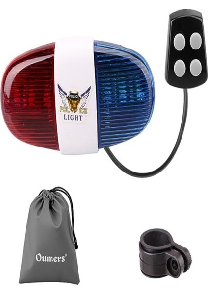 Polis Kornası 6 Farklı LED Işık Modu 4 Farklı Yüksek Siren Sesi Kaliteli Abs Plastik (Pili Yanında)