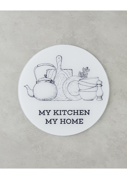 Home Chef Cam Kesme Tahtası 33 cm Beyaz