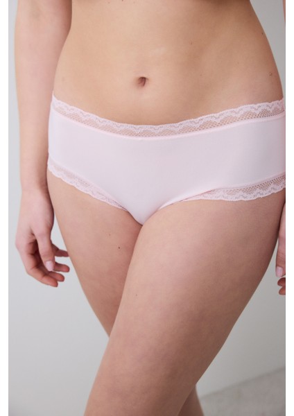 Easy Micro Lace Hipster Pembe Külot