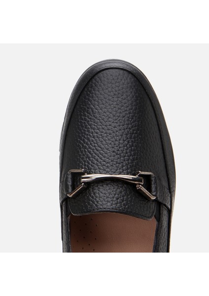 01AYH306720A100 Deri Siyah Kadın Tokalı Loafer