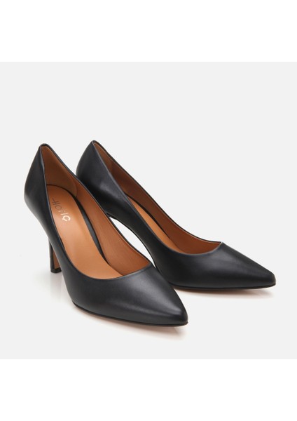 01AYH304180A100 Deri Siyah Kadın Stiletto