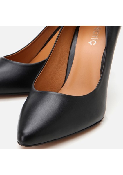 01AYH304180A100 Deri Siyah Kadın Stiletto