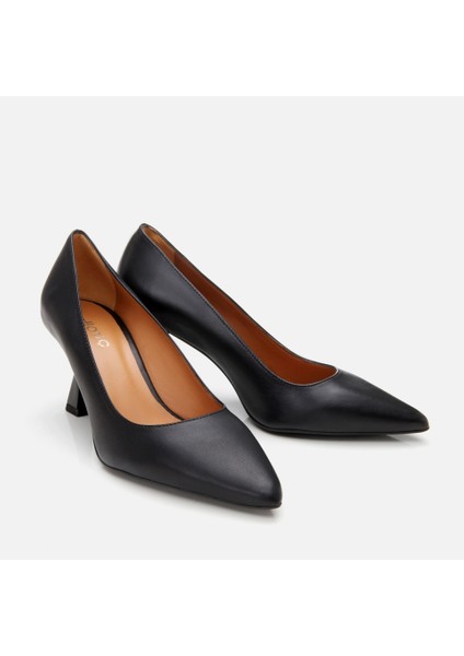 01AYH304140A100 Deri Siyah Kadın Stiletto