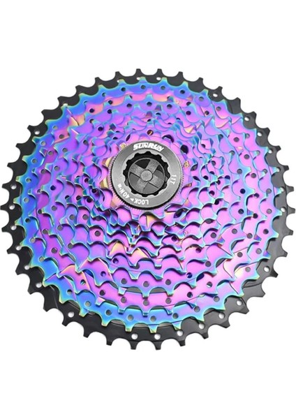 Sunrun 10'lu 11-46T Rainbow Çok Renkli Bisiklet Kaset, Ruble