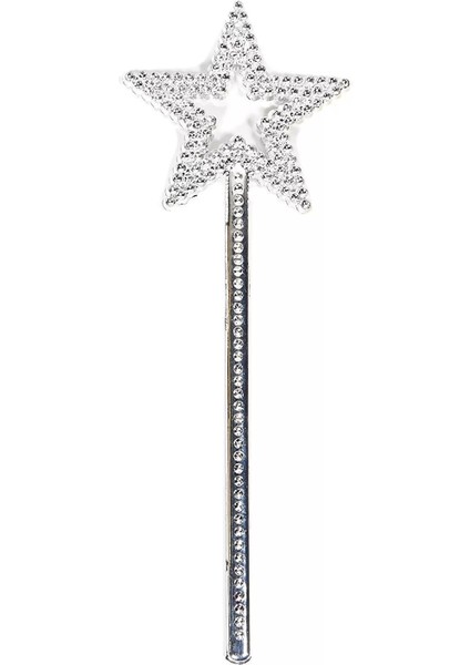 Yıldız Model Peri Asası Melek Asası Prenses Asası Metalize Gümüş Renk