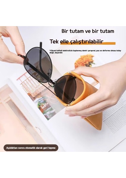 Gözlük Saklama Çantası Sıkıştırmaya Dayanıklı Taşınabilir Otomatik Kapanan Yaylı Saklama Kutusu Çeşitli Eşyalar Kozmetik Saklama 4 (Yurt Dışından) modelleri