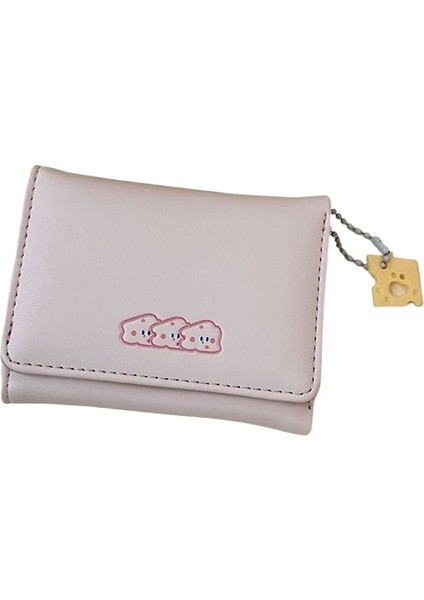 Peynir Peynir Kısa Küçük Cüzdan Kız Öğrenci Sevimli Karikatür Büyük Kapasiteli Kart Tutucu Üç Katlı Cüzdan (Yurt Dışından)