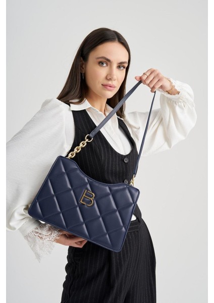 Kadın Zincir Detaylı Omuz Çantası (Yurt Dışından)