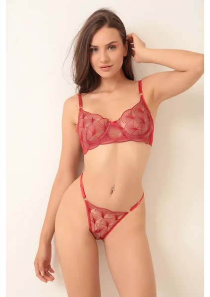 Kırmızı Bralet Sütyen Takım