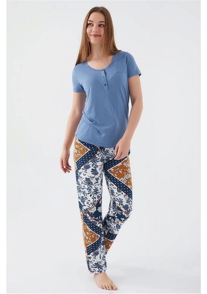 8507-S Kadın Kısa Kol Pijama Takımı