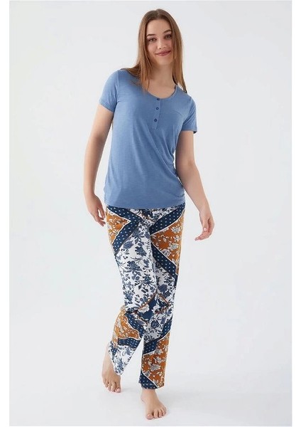 8507-S Kadın Kısa Kol Pijama Takımı modelleri