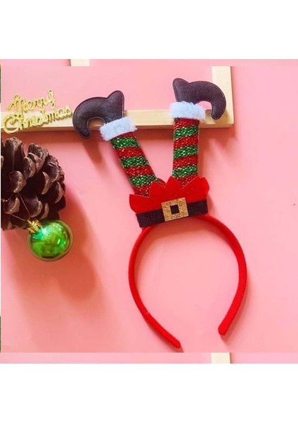 Peluş Ters Elf Ayakları Şekilli Yılbaşı Tacı 12 Adet 28 x 12 cm modelleri