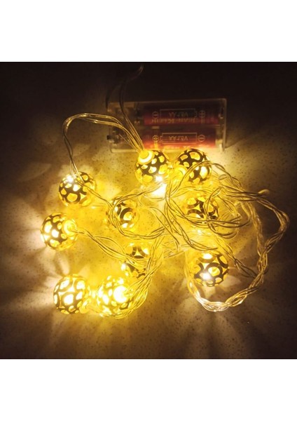 Ramazan Temalı Gün Işığı 10 Metal Ampullü Top Şeklinde Pilli LED Işık 2 mt Yılbaşı fiyatları