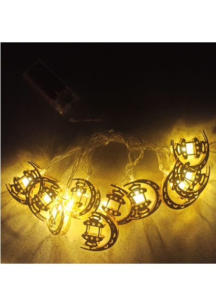 Ramazan Temalı Gün Işığı 10 Metal Ampullü Ay Kandil Şeklinde Pilli LED Işık 2 mt fiyatları