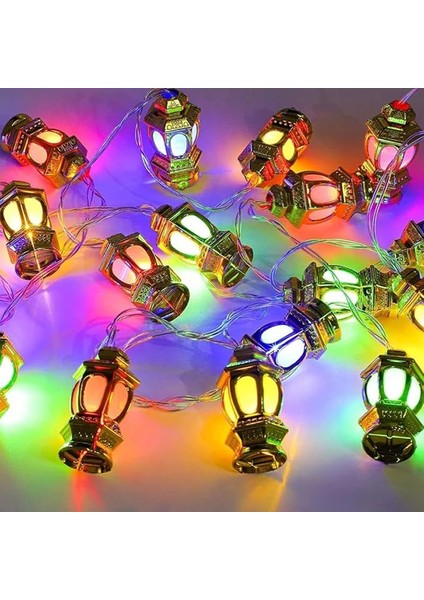 Ramazan Temalı Karışık Renk 20 Plastik Ampullü Fener Şeklinde Pilli LED Işık 3 mt modelleri