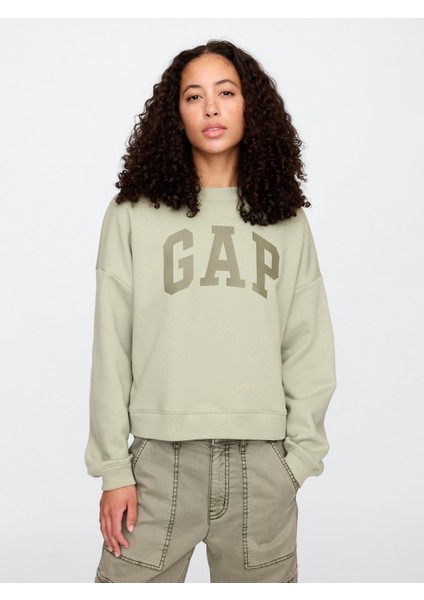 Kadın Yeşil Gap Logo Fleece Sweatshirt