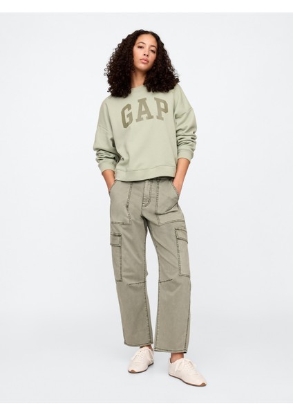 Kadın Yeşil Gap Logo Fleece Sweatshirt